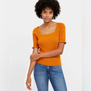 New LOFT Rust Square Neck Sweater